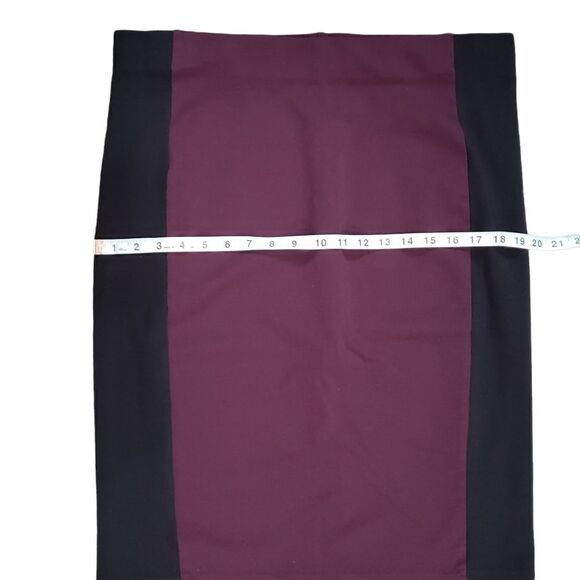 Attention Eggplant Purple Black Color Block Pencil Skirt XLARGE - Picture 6 of 10